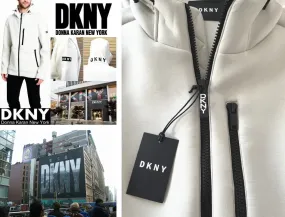 DKNY Hoodie | Unisex Long Sleeve Plain Logo Street Style