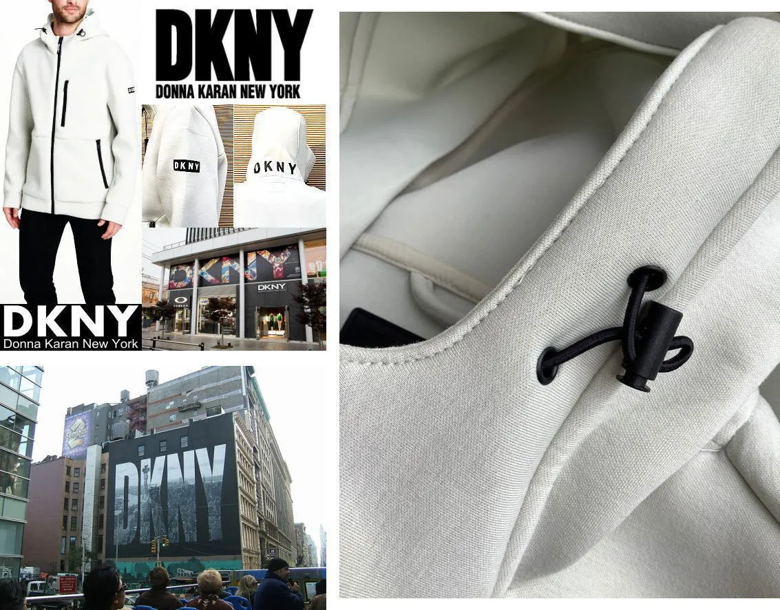 DKNY Hoodie | Unisex Long Sleeve Plain Logo Street Style