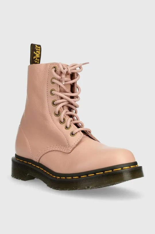 Dr. Martens leather ankle boots 1460 Pascal women's pink color