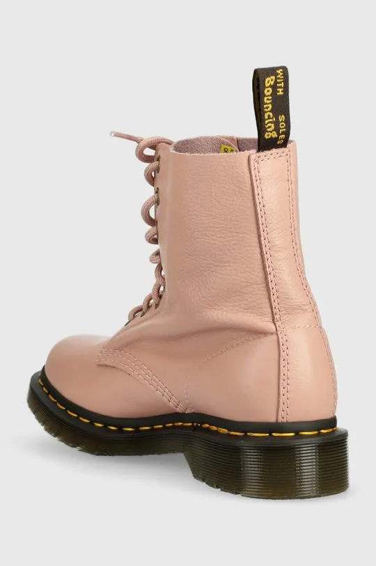 Dr. Martens leather ankle boots 1460 Pascal women's pink color