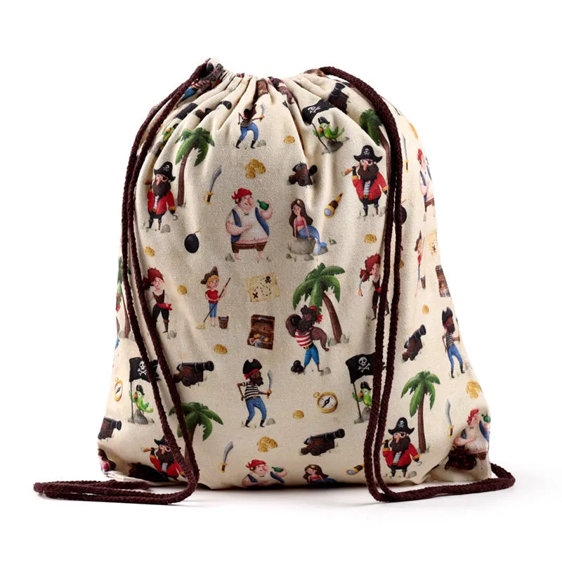 Drawstring Canvas Bag - Pirate Theme BAG214