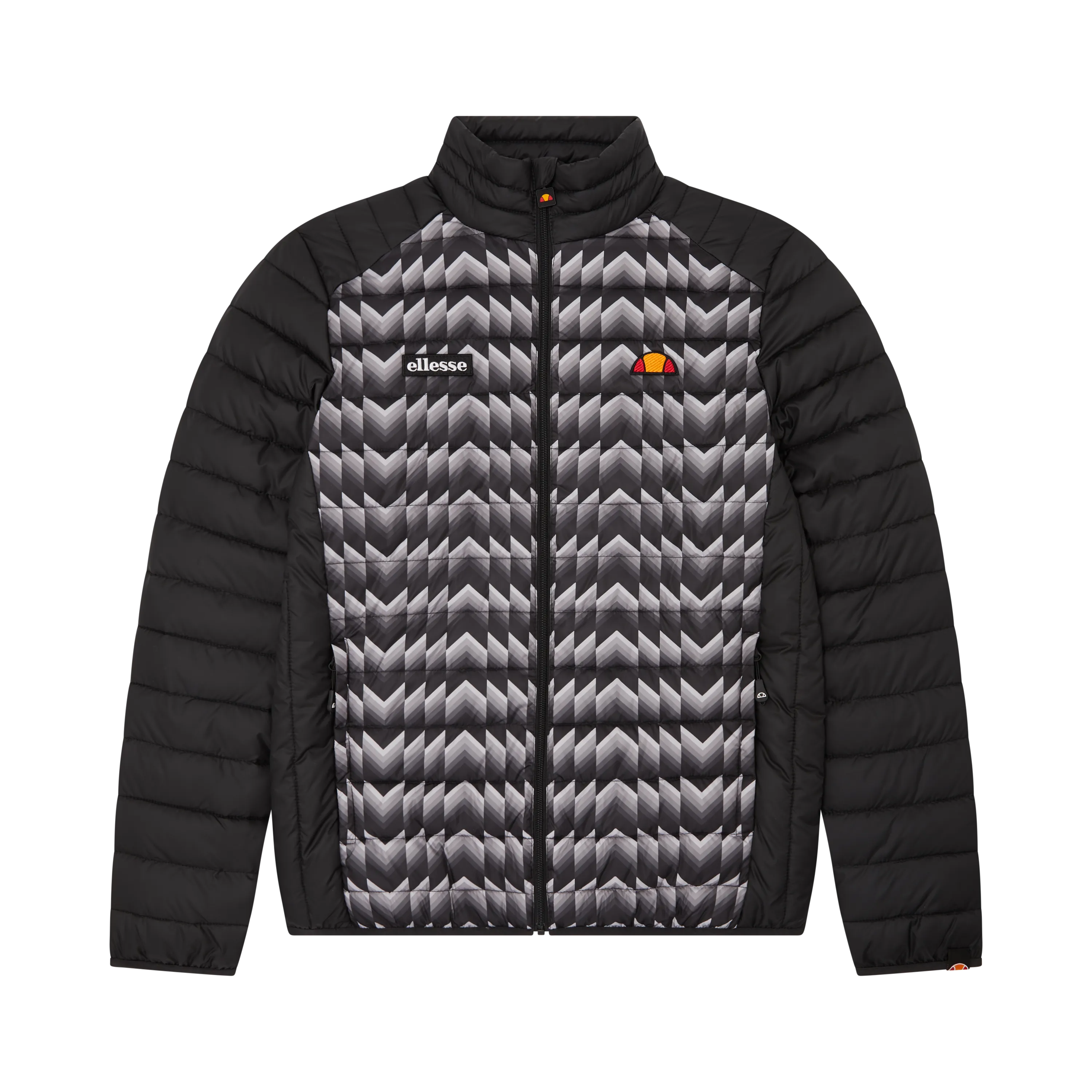 Ellesse Mens Tartaro Padded Retro Print Jacket Black