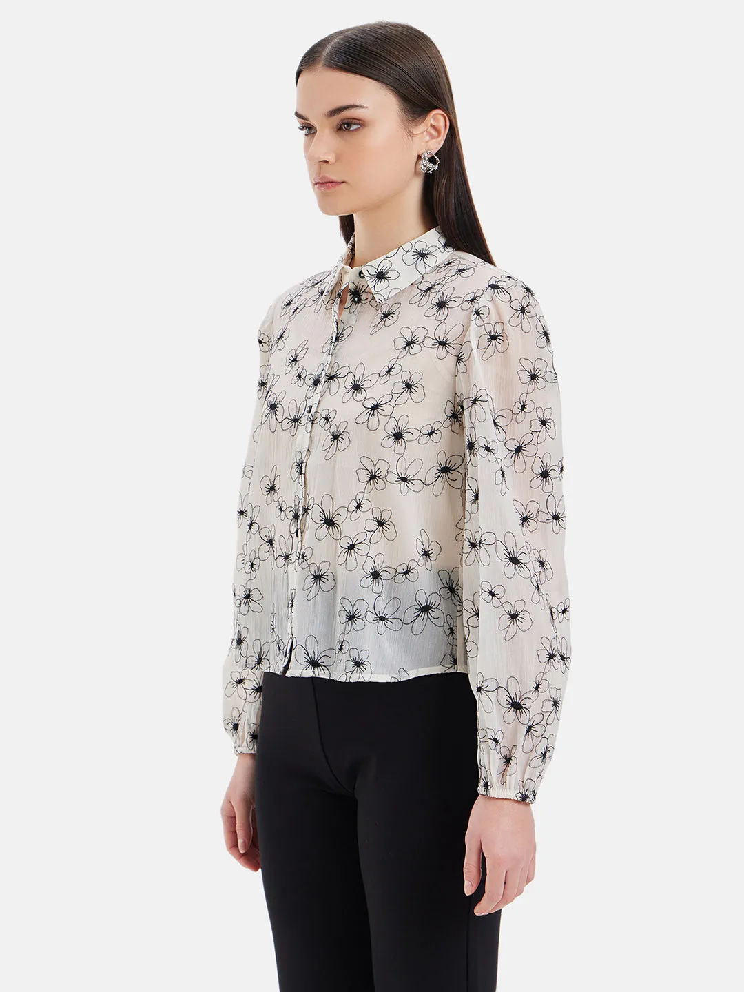 Embroidered Full Sleeves Shirt - Jackie Collection