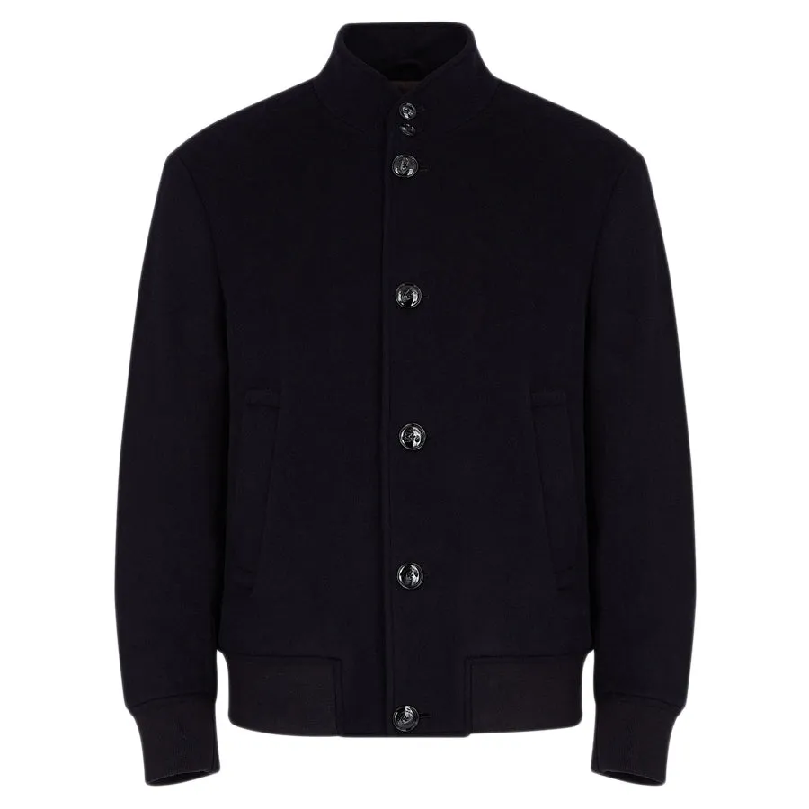 Emporio Armani Navy Wool Cashmere Jacket