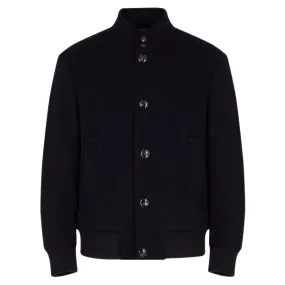 Emporio Armani Navy Wool Cashmere Jacket