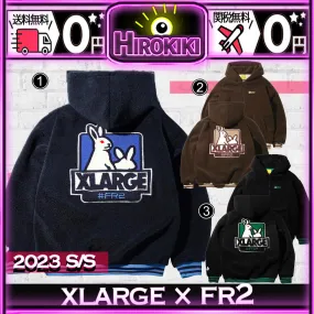 Extra Large Unisex Collaboration Logo Street Style Hoodies