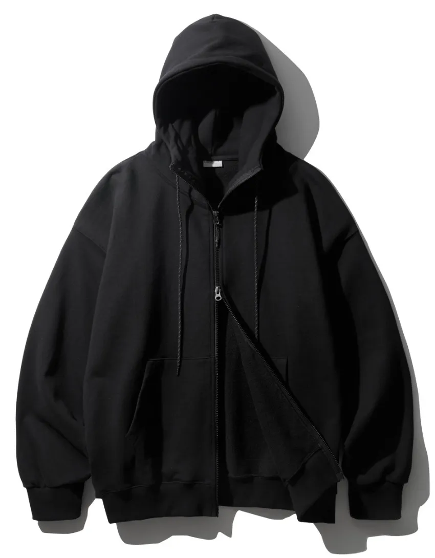 EZKATON Heavy Loop Neck-Up Hood Zip-Up