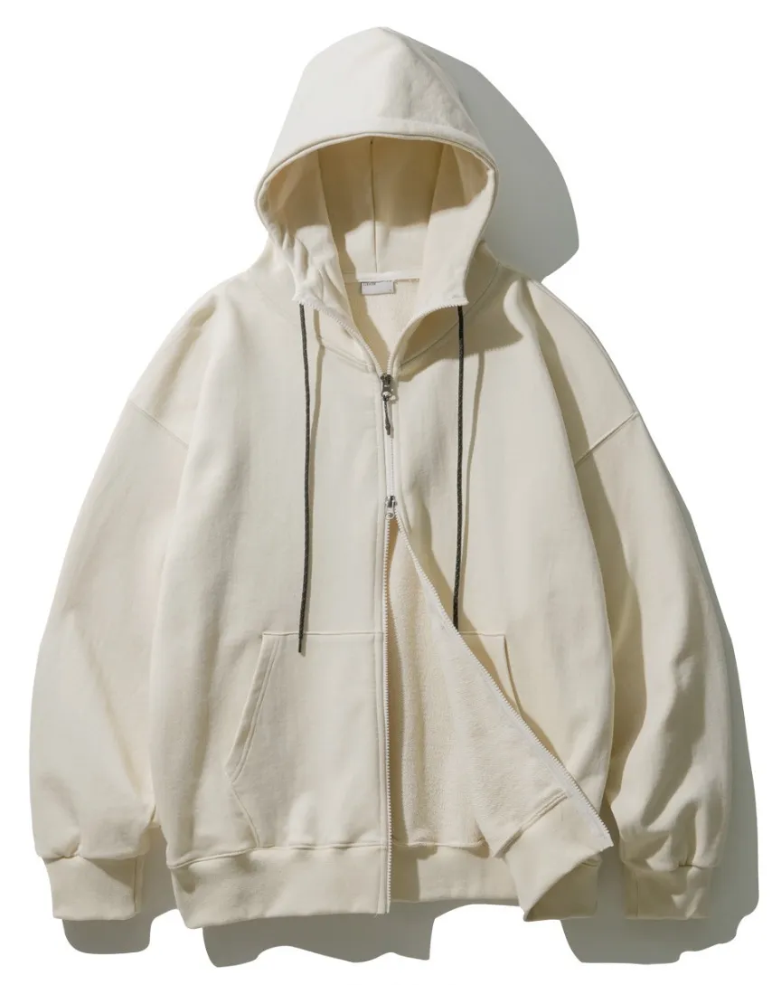 EZKATON Heavy Loop Neck-Up Hood Zip-Up