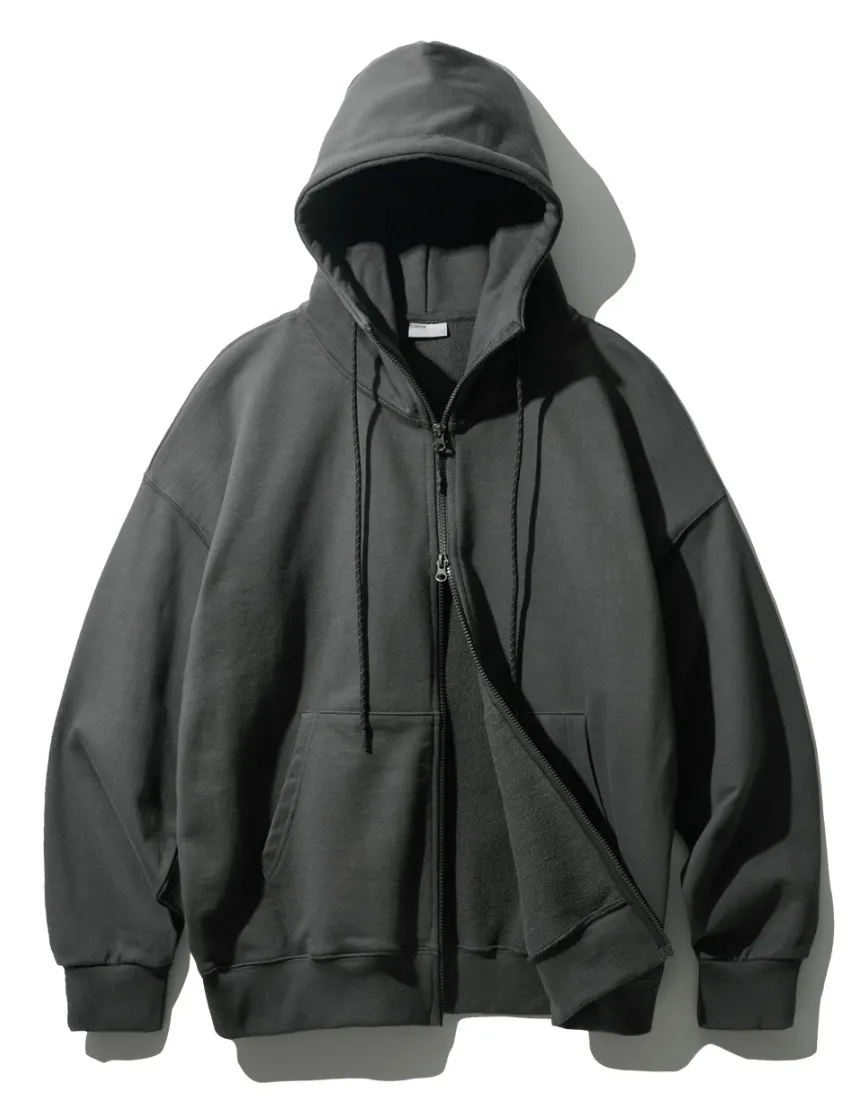 EZKATON Heavy Loop Neck-Up Hood Zip-Up