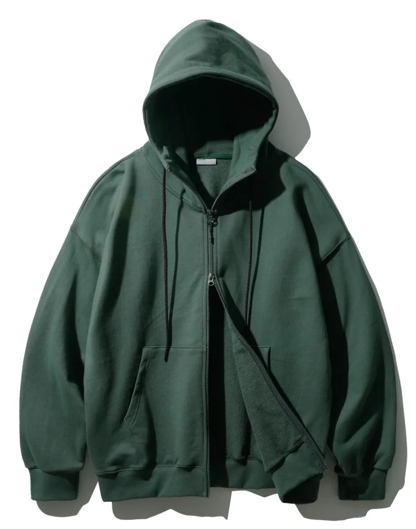 EZKATON Heavy Loop Neck-Up Hood Zip-Up