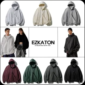 EZKATON Heavy Loop Neck-Up Hood Zip-Up