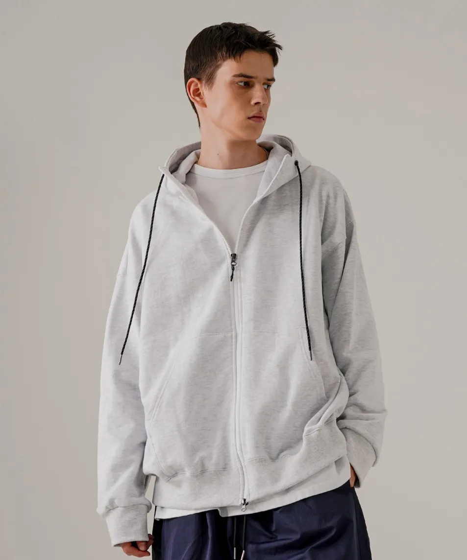 EZKATON Heavy Loop Neck-Up Hood Zip-Up