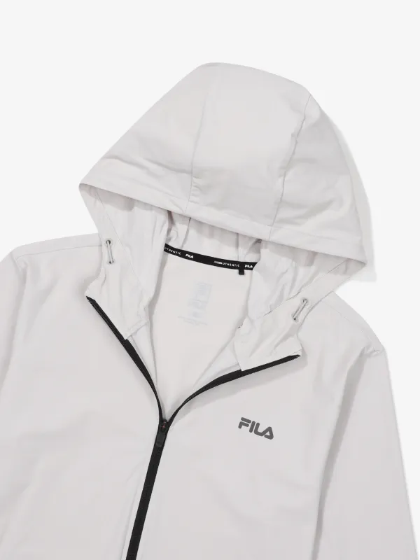 FILA Plain Logo Hoodies - Nylon Street Style Long Sleeves