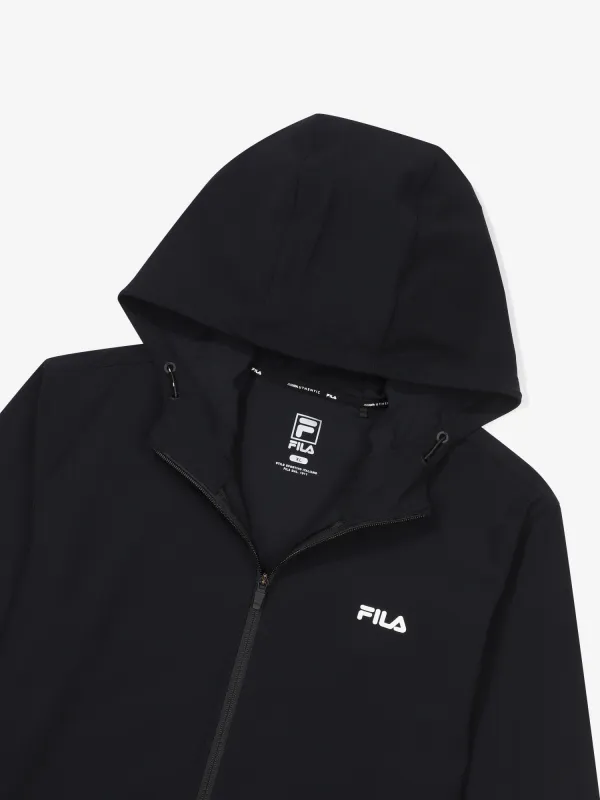 FILA Plain Logo Hoodies - Nylon Street Style Long Sleeves