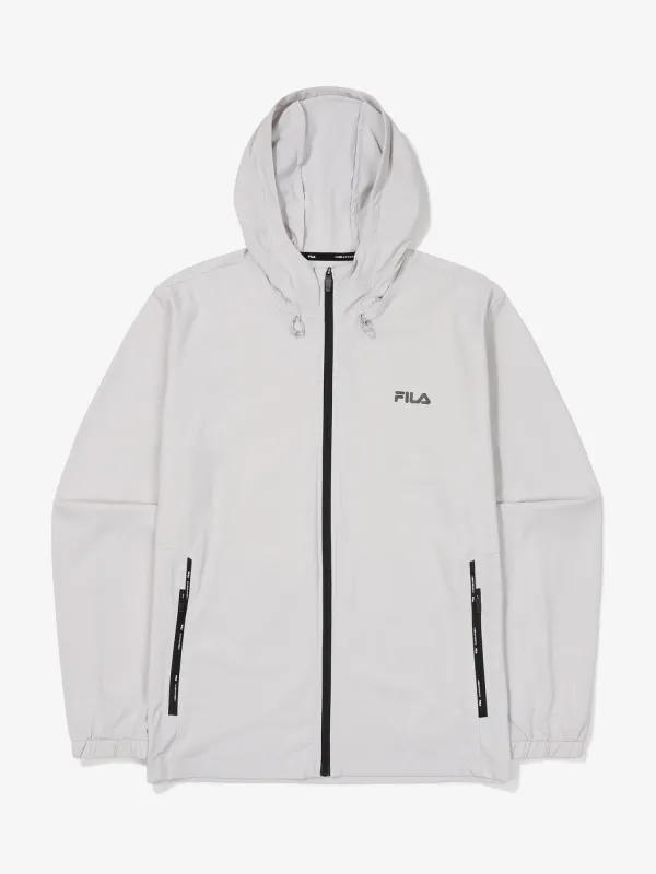 FILA Plain Logo Hoodies - Nylon Street Style Long Sleeves