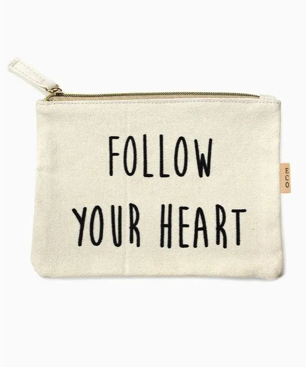 Follow Your Heart Canvas Pouch