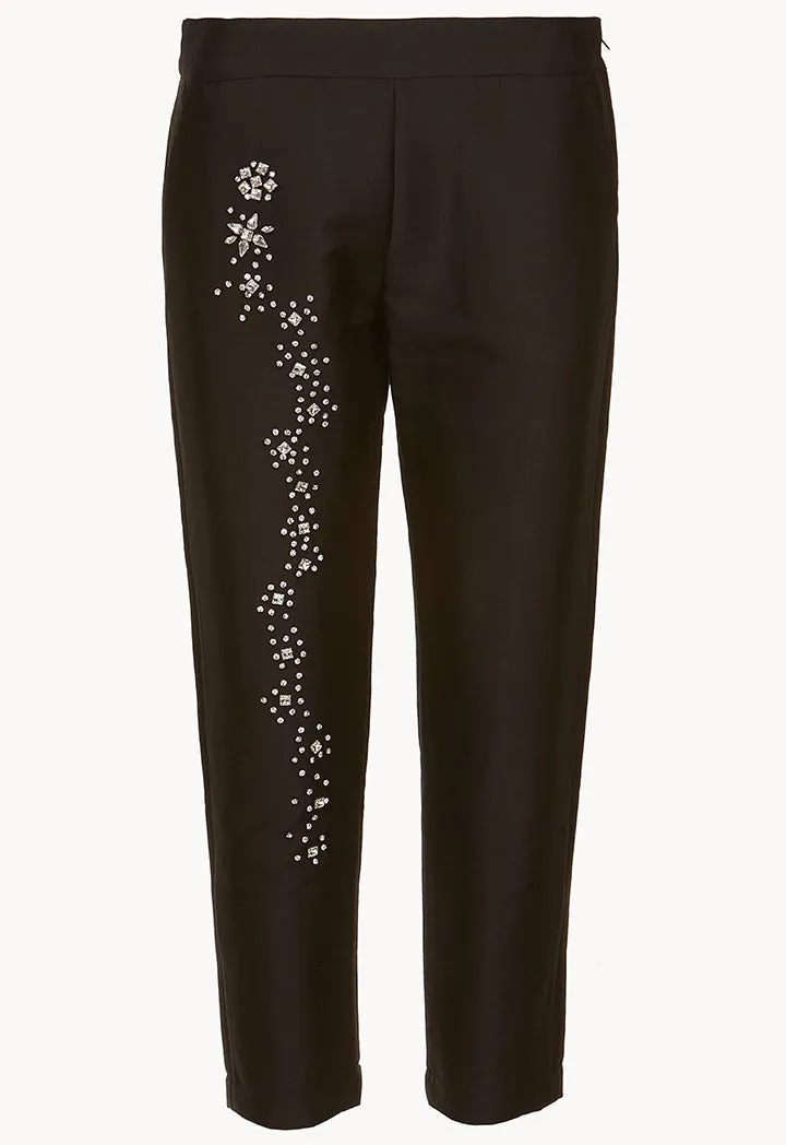 Gemstone-Adorned Trousers