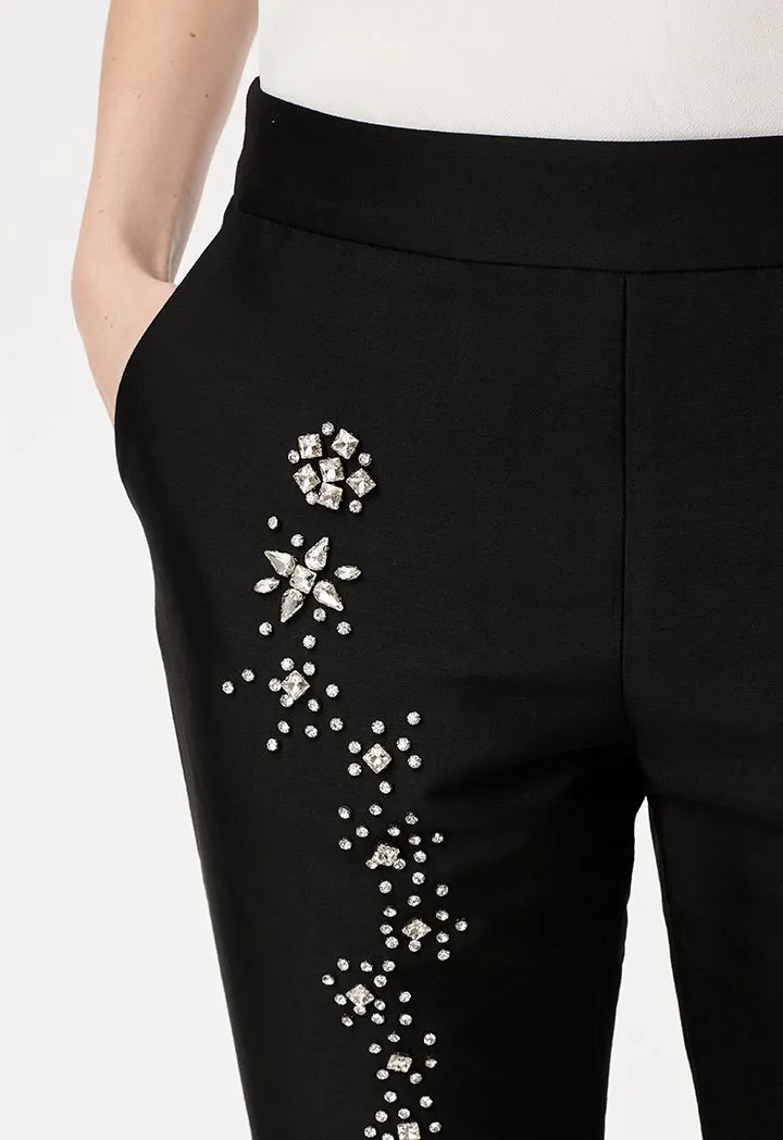 Gemstone-Adorned Trousers