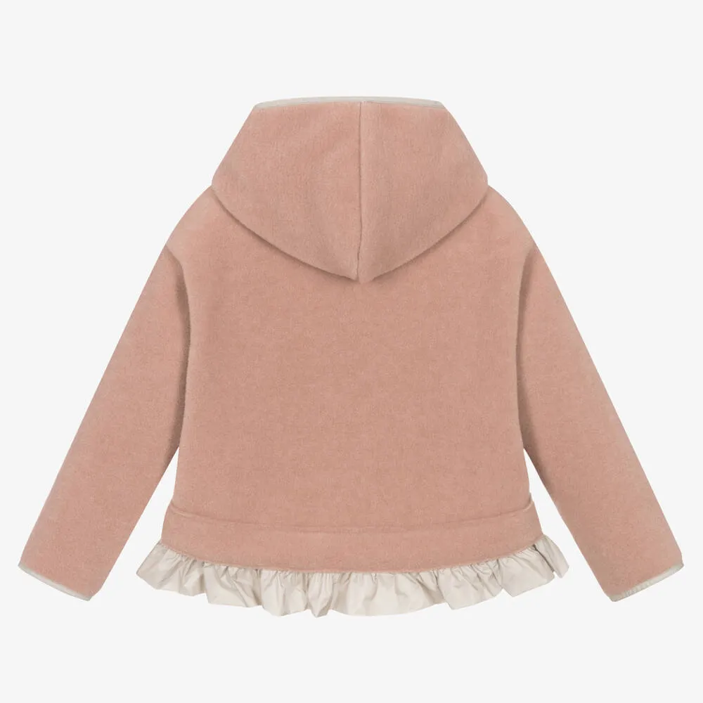 Girls Pink Hooded Fleece Jacket