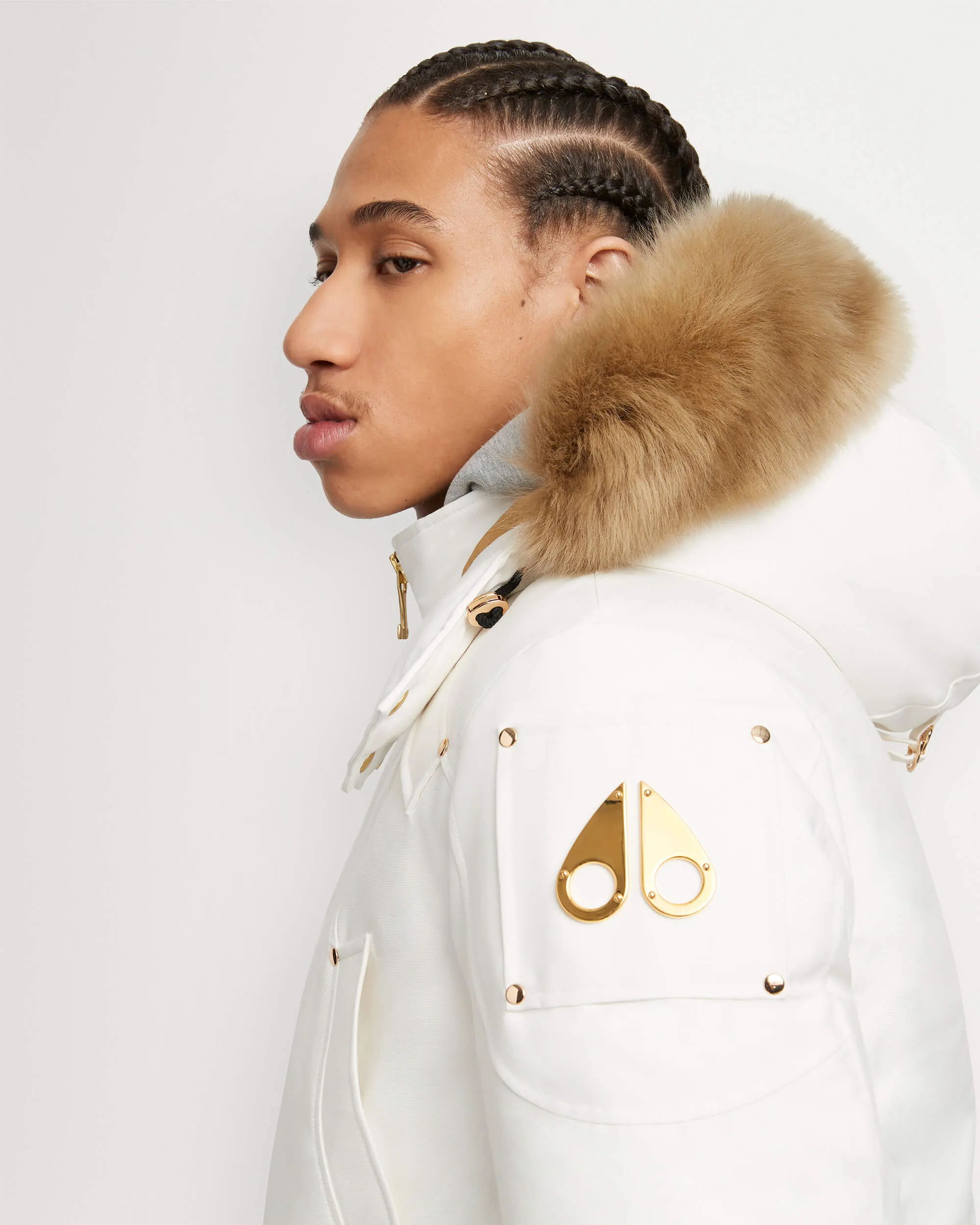 Gold ballistic bomber jacket