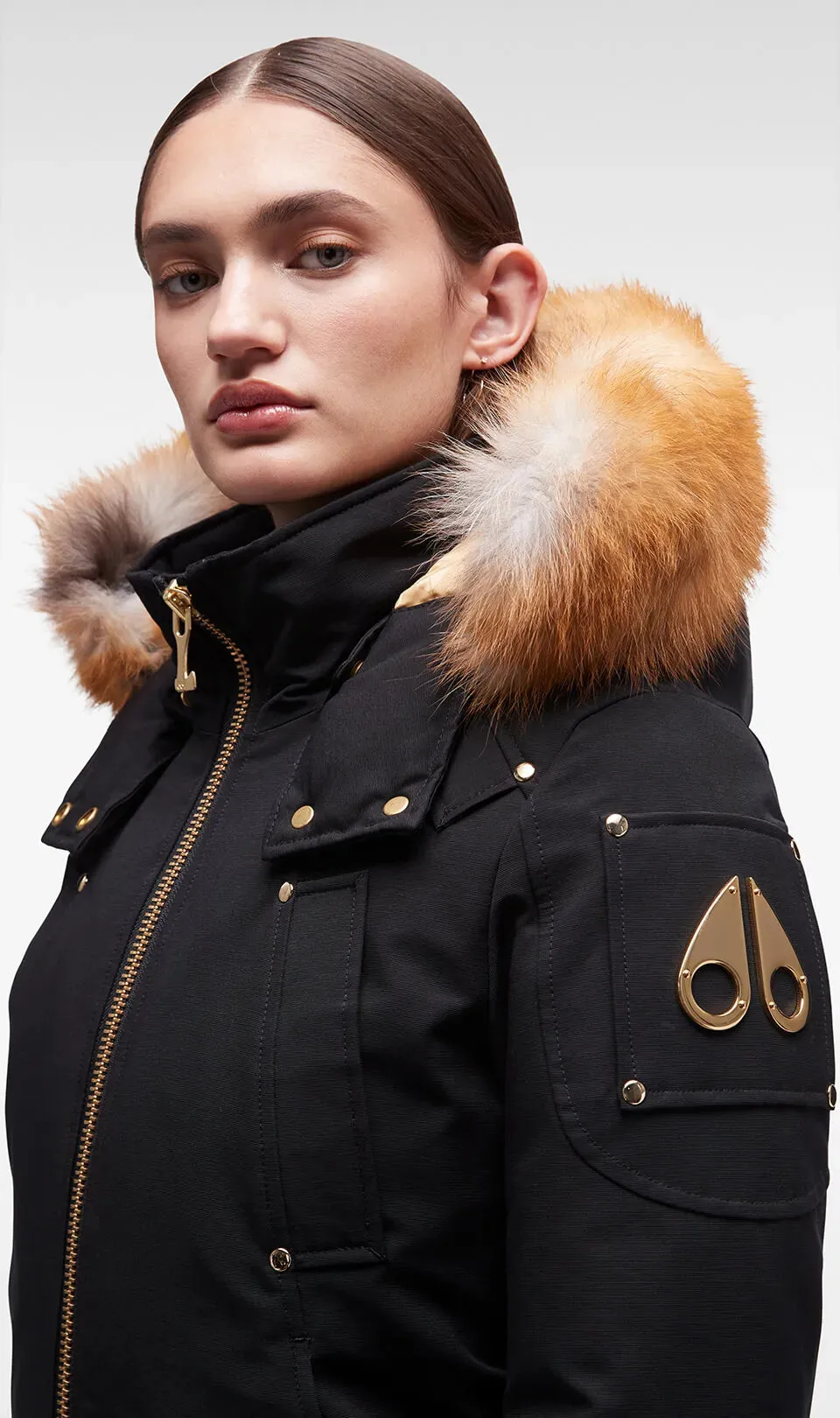 Gold fur bomber jacket