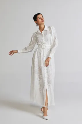 Hemant Nandita Ilara White Long Shirt Dress