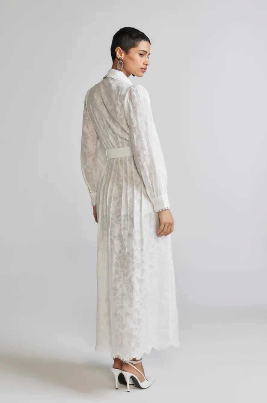 Hemant Nandita Ilara White Long Shirt Dress