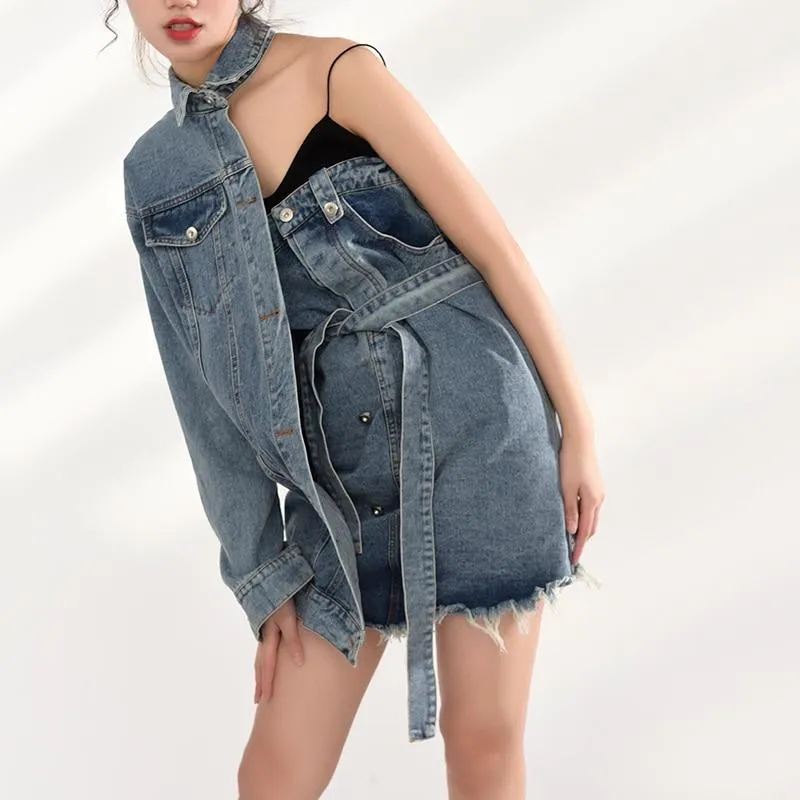 Ichika Denim Jacket Dress Set