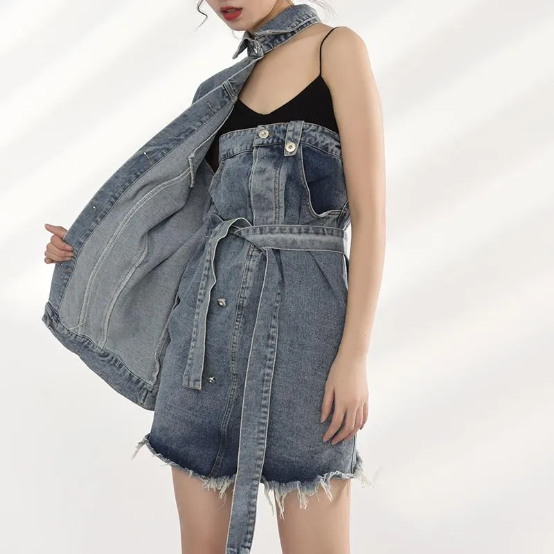 Ichika Denim Jacket Dress Set