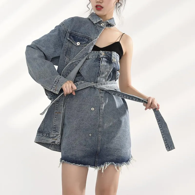 Ichika Denim Jacket Dress Set