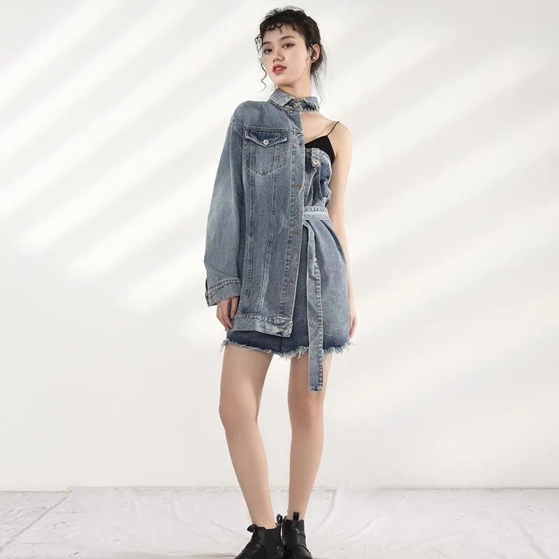 Ichika Denim Jacket Dress Set