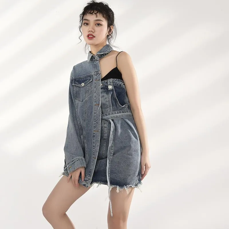 Ichika Denim Jacket Dress Set