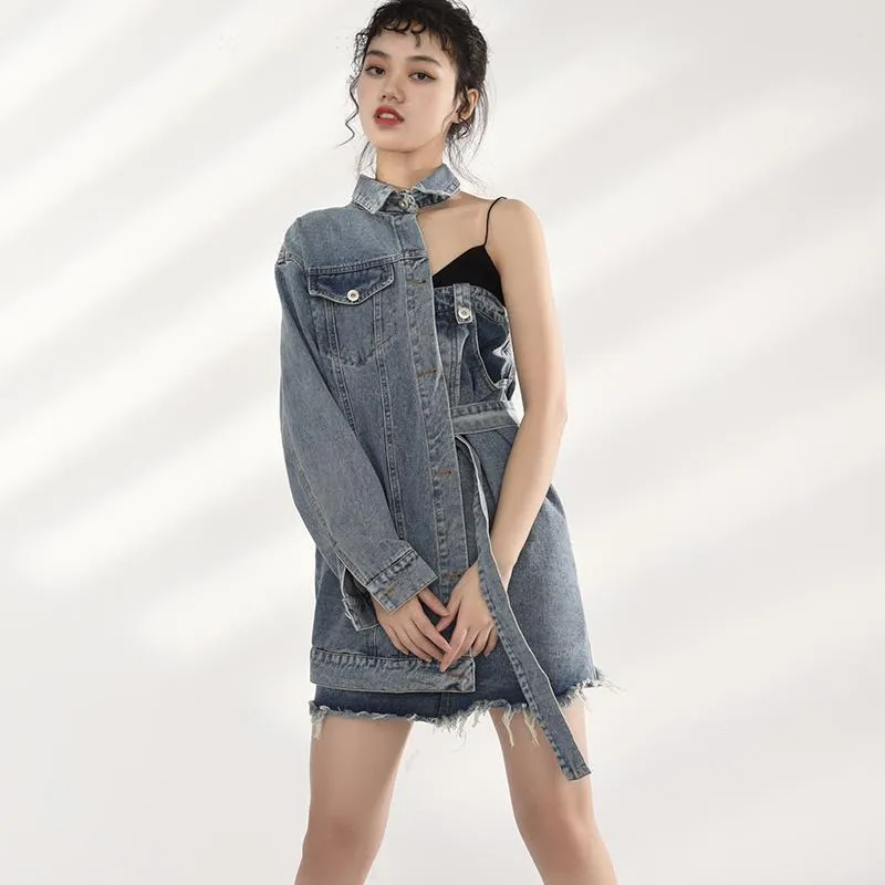 Ichika Denim Jacket Dress Set