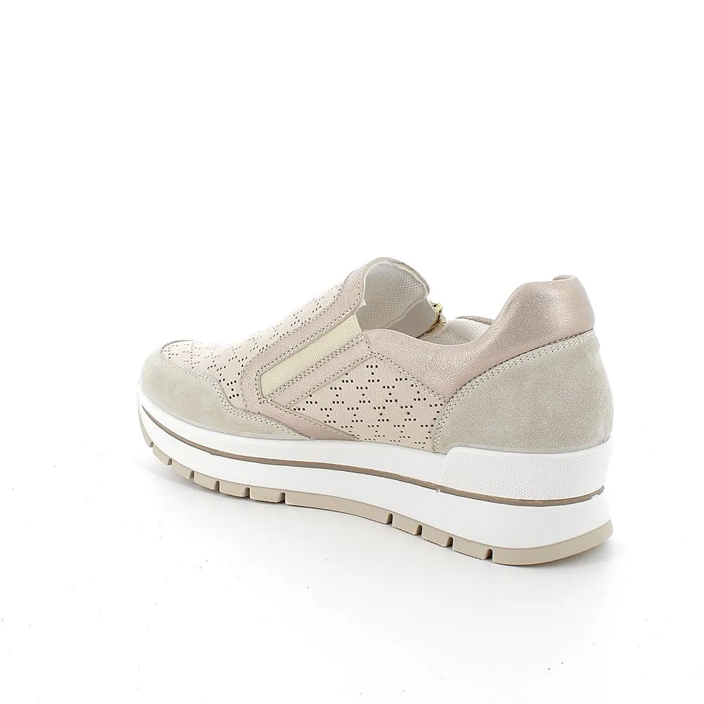 igico donna T.flyknit6, sneakers con zeppa, recyclable chiaro perla, 3662055