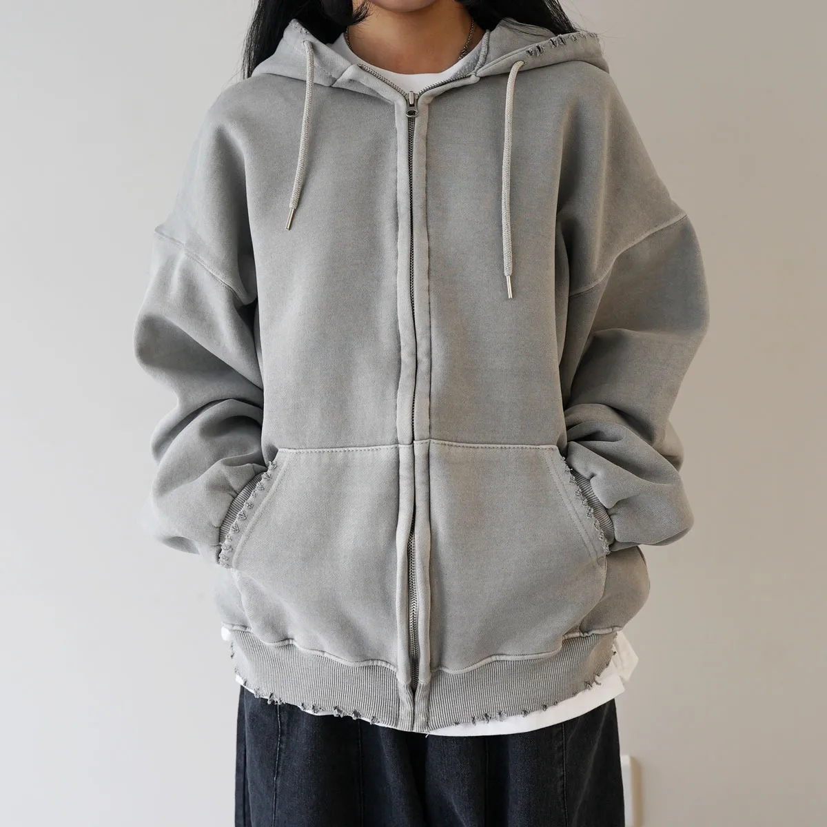 IONSEOUL Unisex Cotton Oversized Logo Hoodies - Street Style