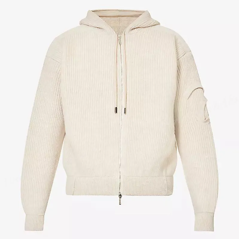 JACQUEMUS Wool Long Sleeves Plain Logo Hoodies - Street Style