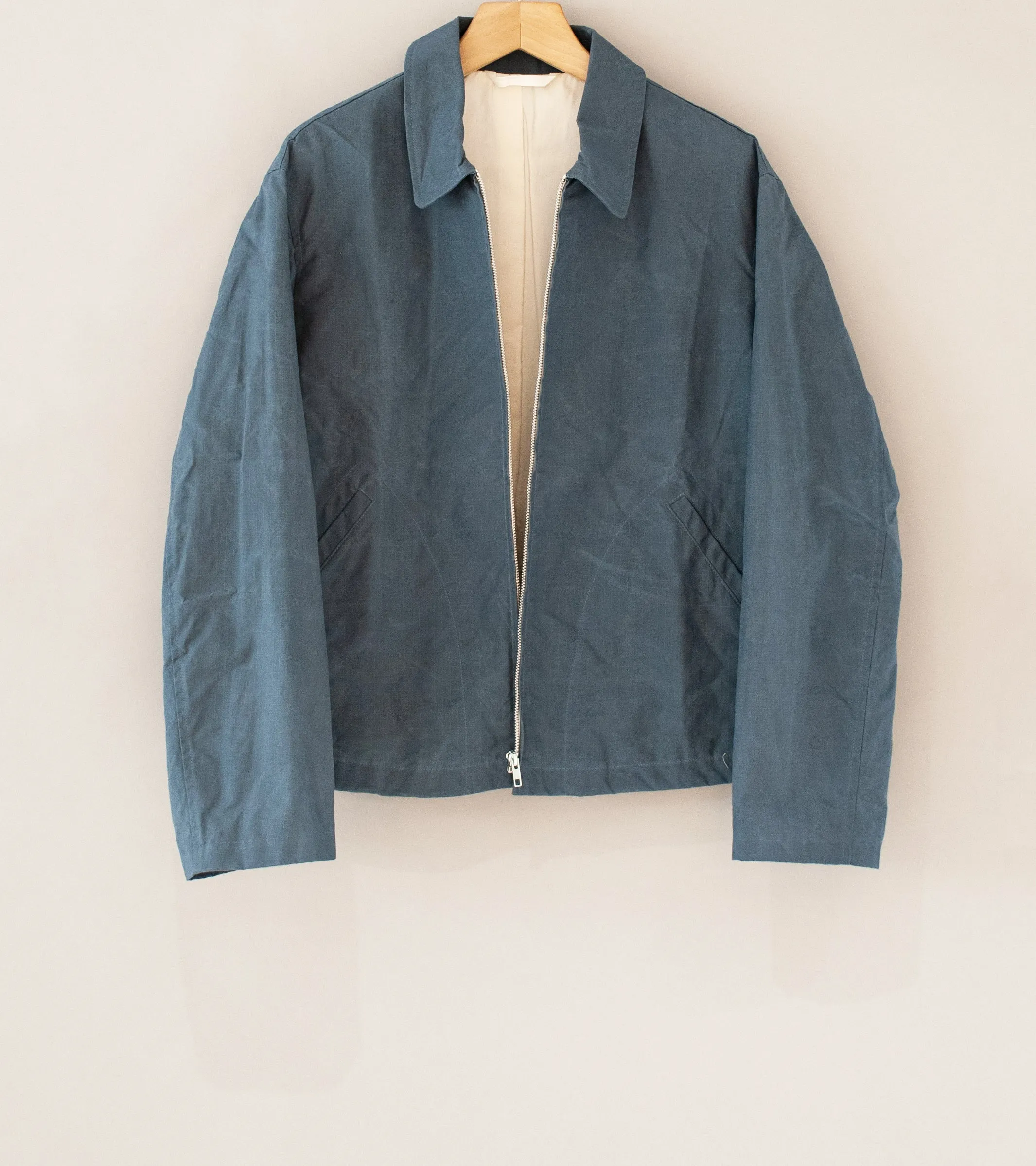 James Coward 'Site Jacket' - Dark Chambray Waxed Ripstop Cotton