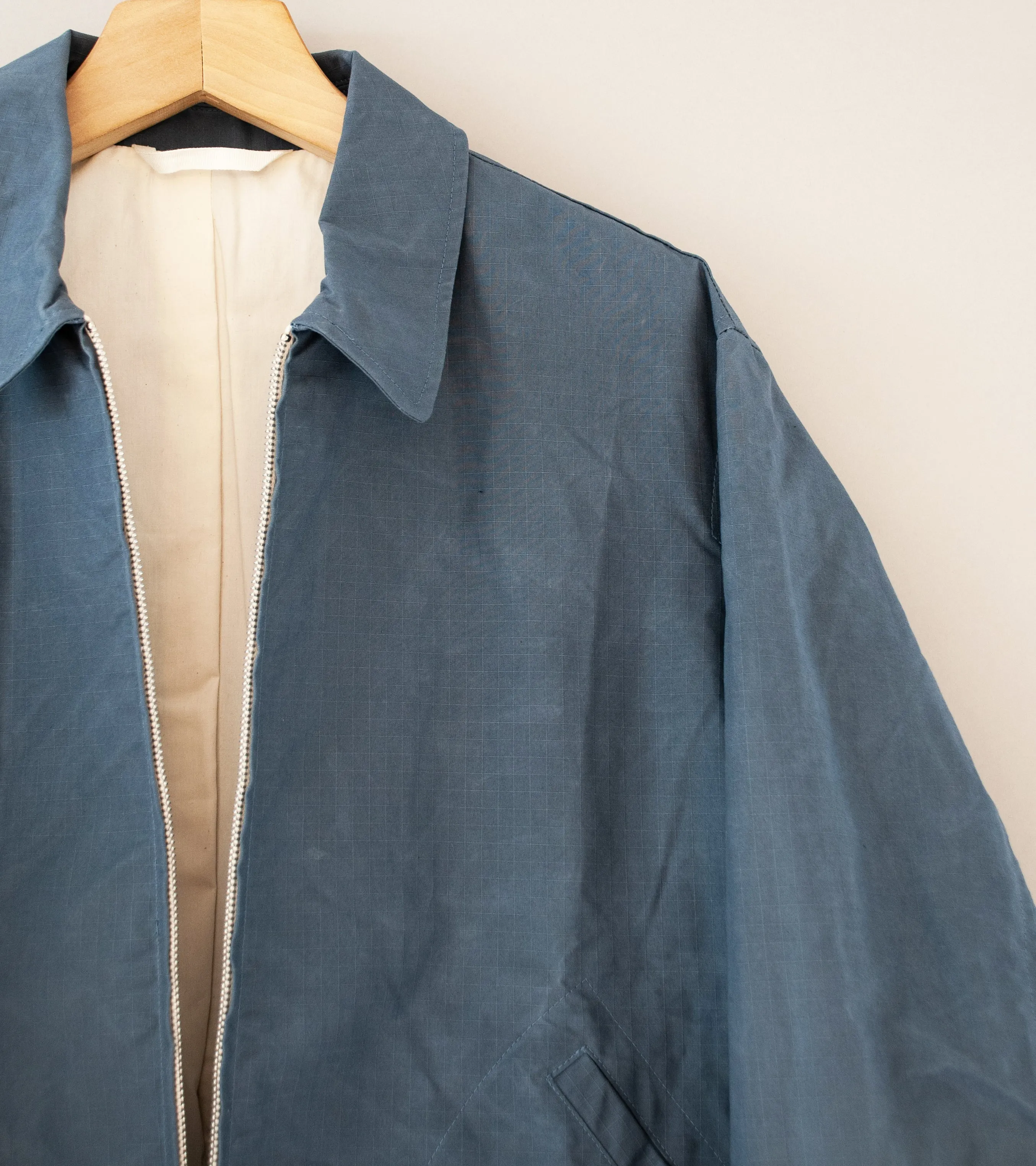 James Coward 'Site Jacket' - Dark Chambray Waxed Ripstop Cotton