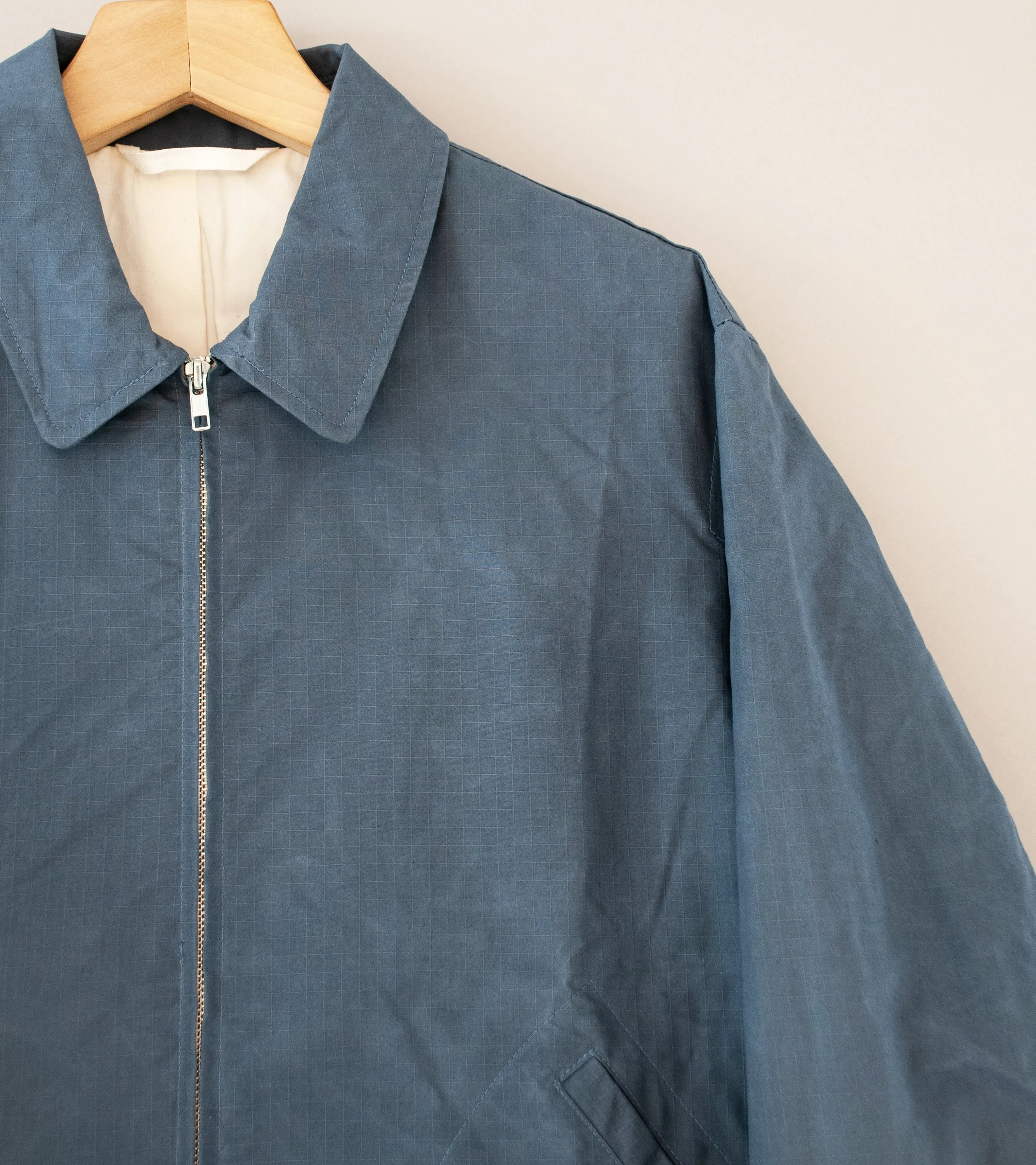 James Coward 'Site Jacket' - Dark Chambray Waxed Ripstop Cotton