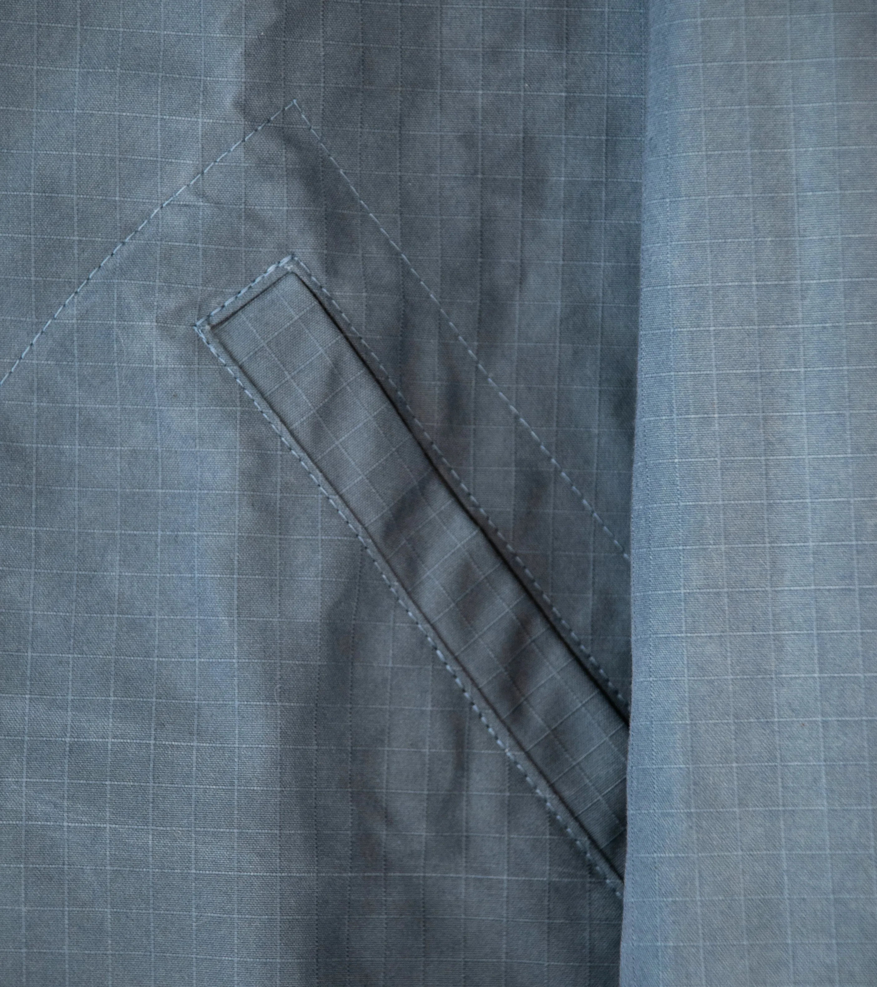 James Coward 'Site Jacket' - Dark Chambray Waxed Ripstop Cotton