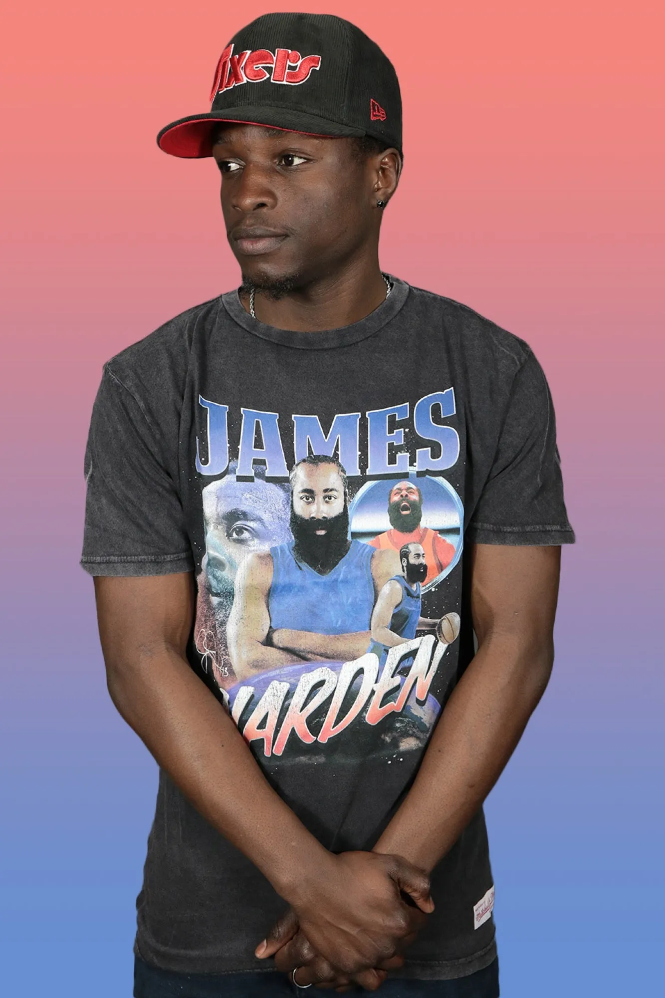 James Harden All Star Game 76ers Concert Graphic T-shirt - Black