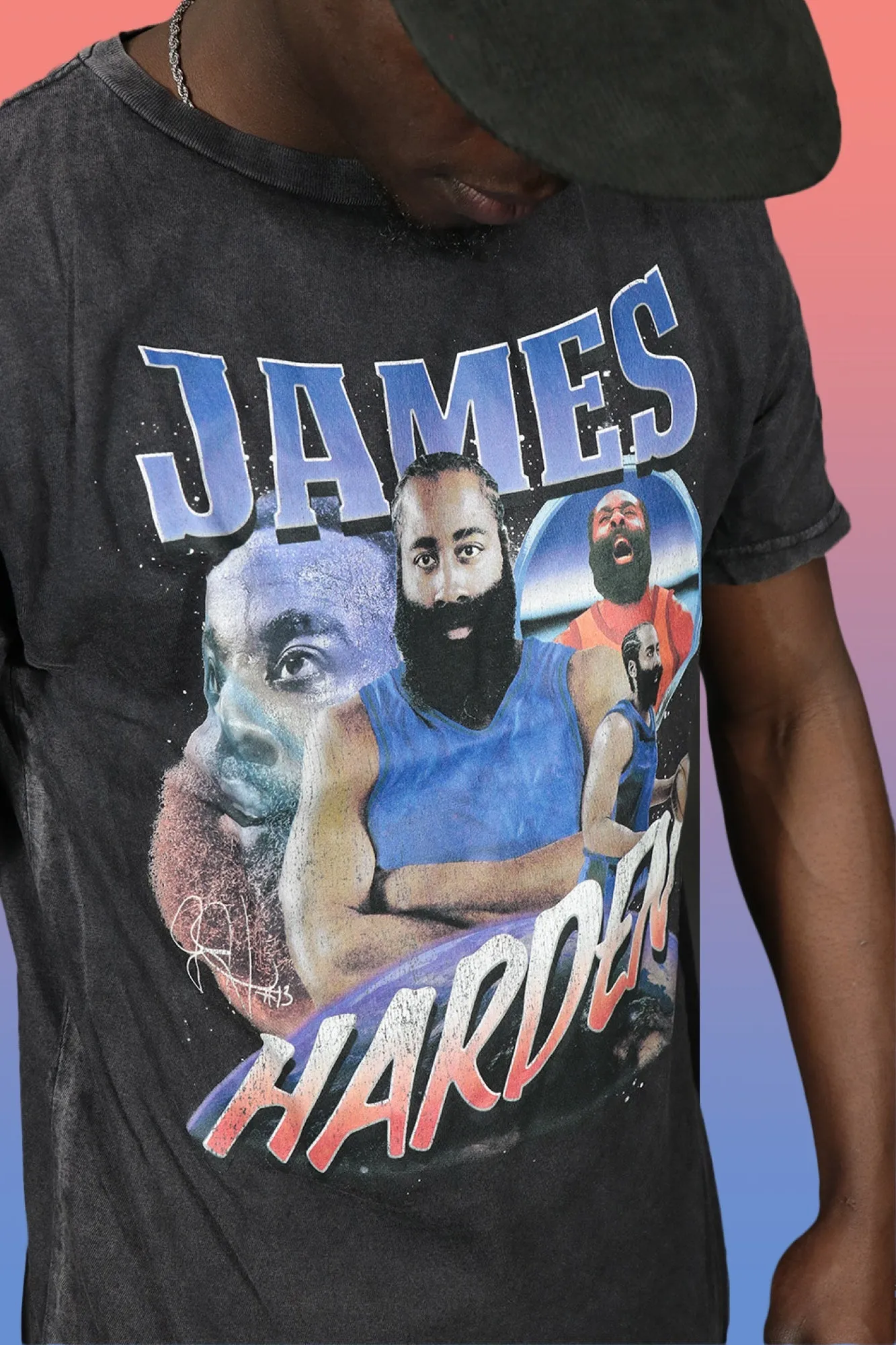 James Harden All Star Game 76ers Concert Graphic T-shirt - Black