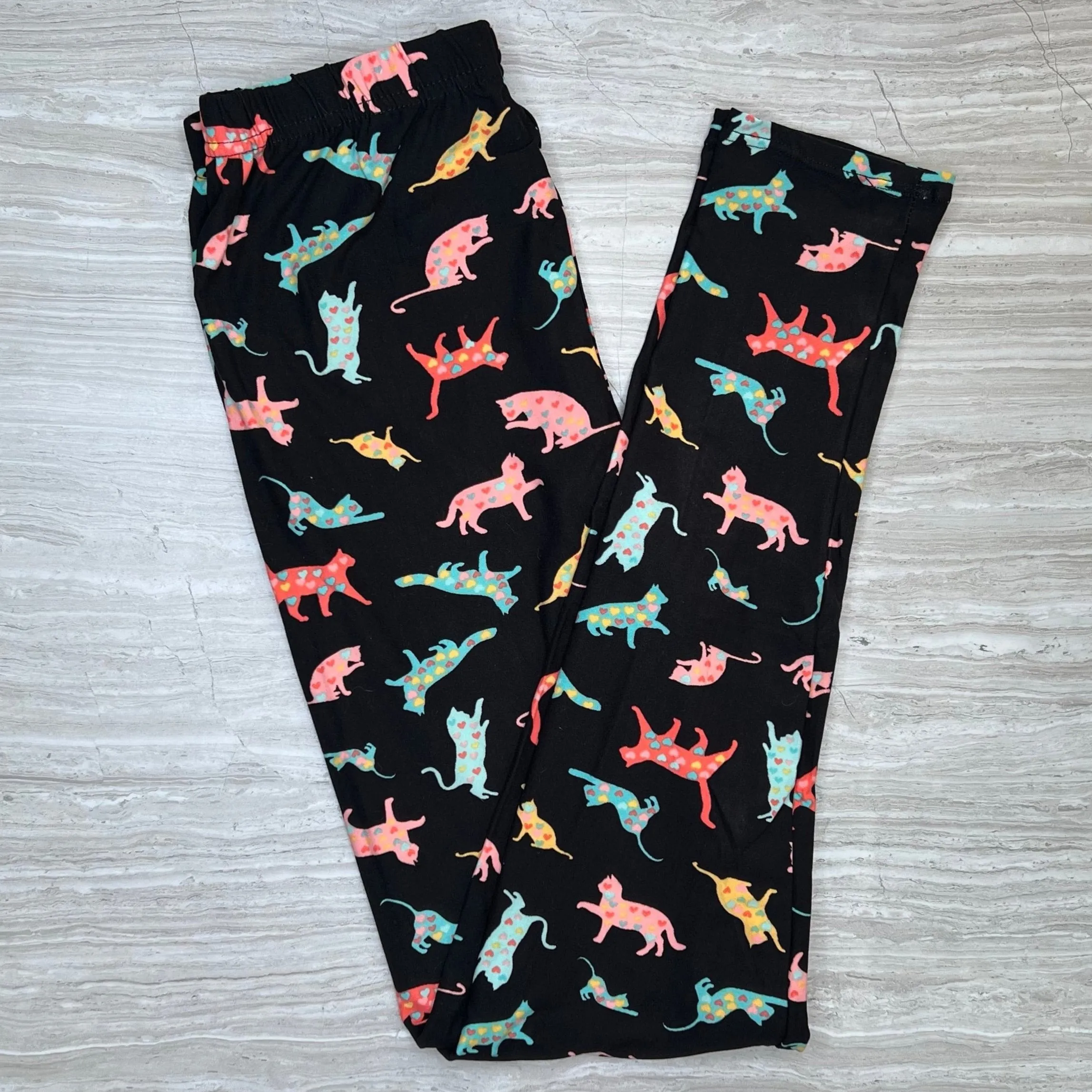 Kitty Love Print Soft Leggings