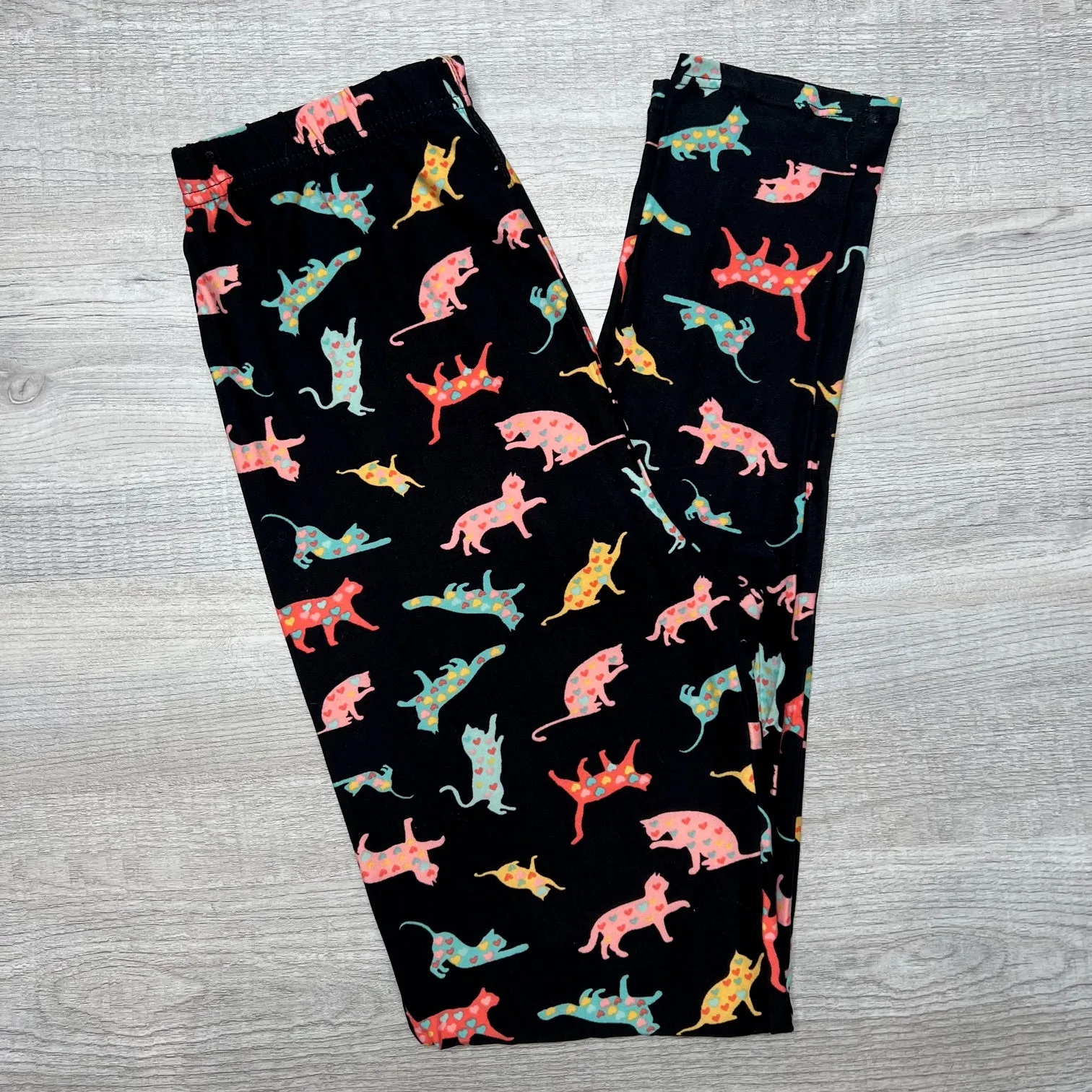 Kitty Love Print Soft Leggings