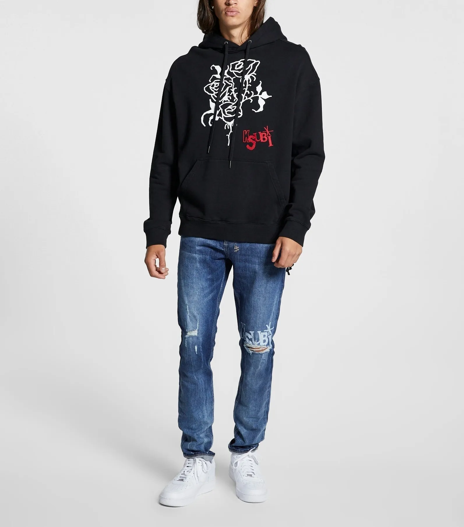 KSUBI | Street Style Long Sleeves Cotton Logo with Flower Patterns