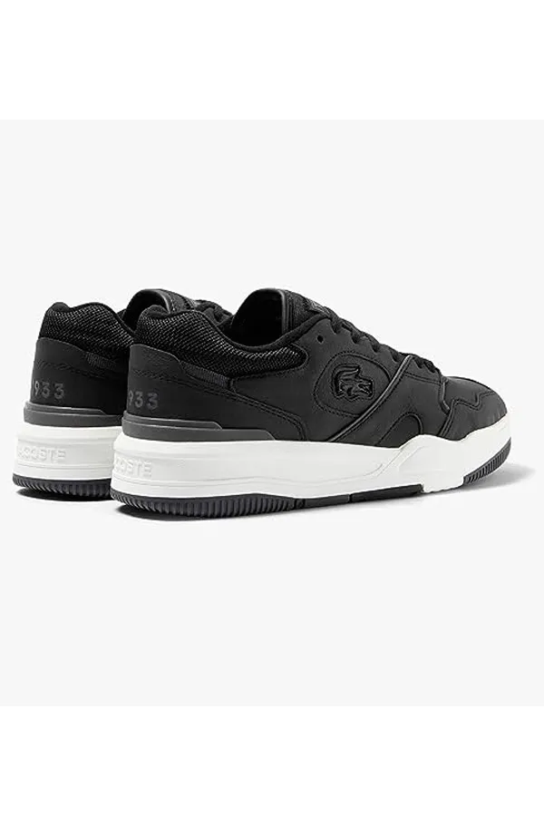 Lacoste Black Leather Lineshot Trainers.