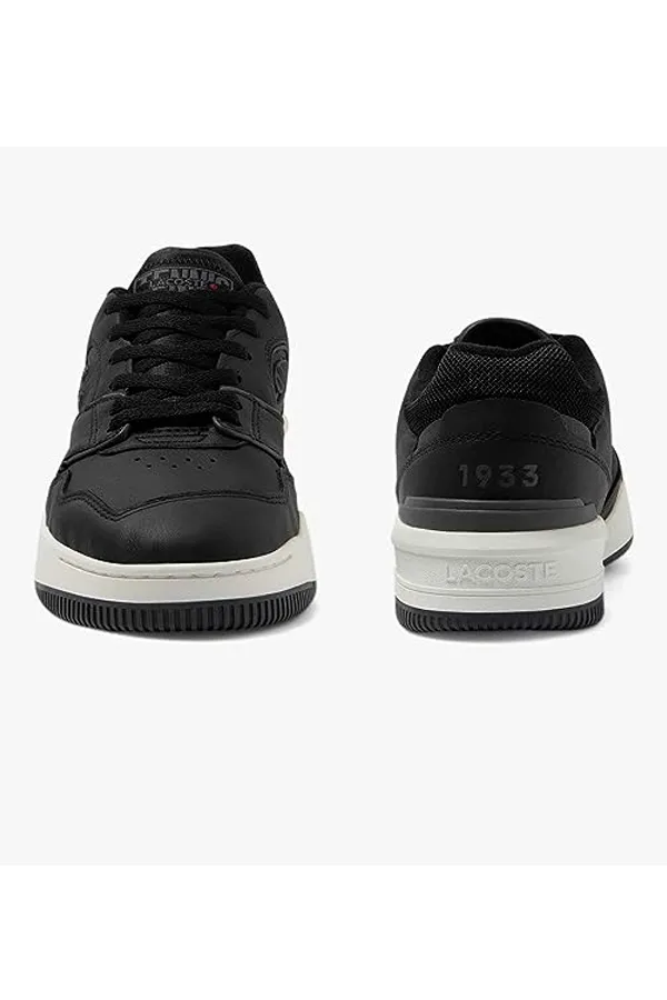 Lacoste Black Leather Lineshot Trainers.