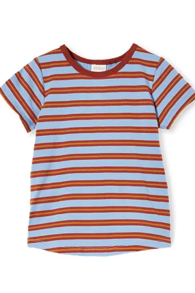 Last Size Milky Stripe Tee Blue Tan 3-year