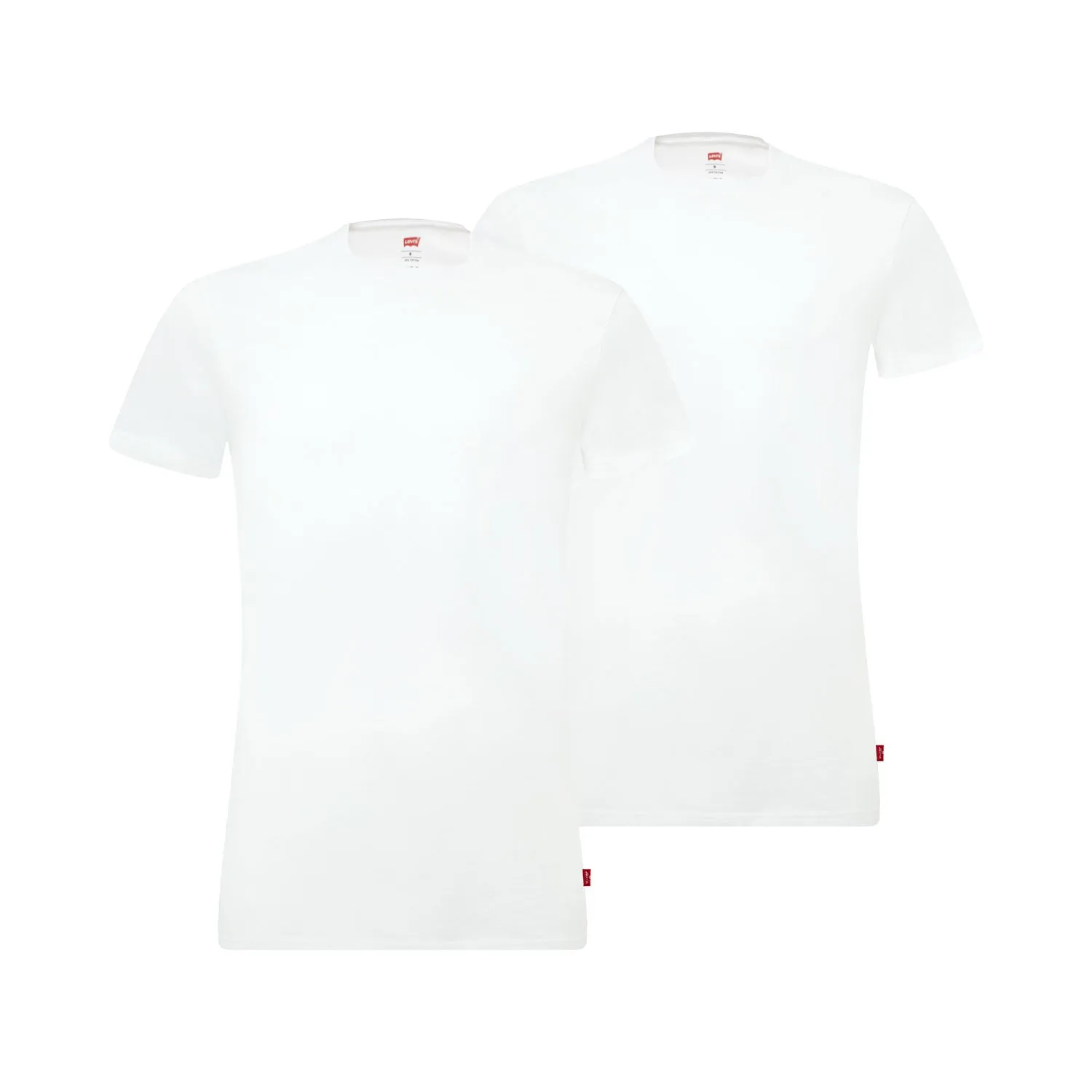 Levis Men Solid Crew 2 Pack - White.