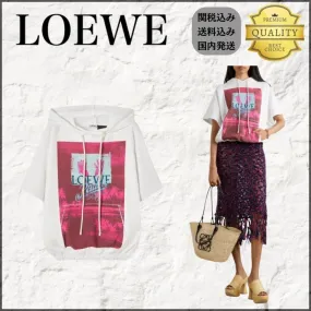 LOEWE | Unisex Cotton Short Sleeves Logo - Street Style Collection